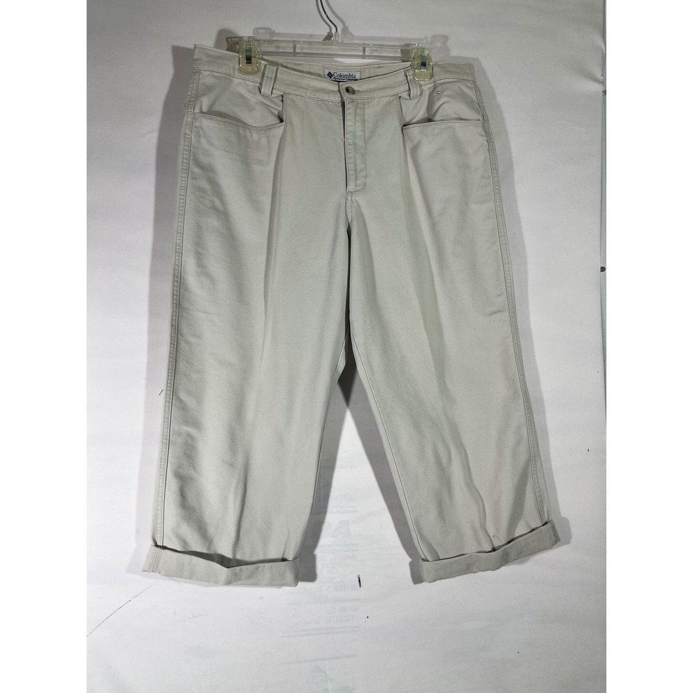 Columbia Cotton Canvas Flamingo Crop Pants Women 14 Stone Beige Causal Hiking